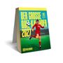 Text: "Der große Quiz Kalender 2027, 365 Fragen für Quiz-Ultras, 11 Freunde". Fußballspieler in rotem Trikot schießt Ball.