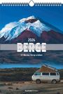 2026, BERGE, Vorjahresabbildung, 53 Wochen Berge erleben. Ein Campervan steht vor einem schneebedeckten Vulkan.
