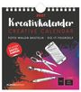 2027 Kreativkalender, Creative Calendar, Foto-Malen-Basteln-Do-It-Yourself, Illustration mit Smartphone, Schere, Pinseln.