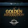 "Golden Absolution" in goldener Schrift über einem Verstärker. Unten ein Logo mit Flügeln und dem Text "Sergeant Steel".