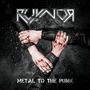 Text: "RUYVOD", "METAL TO THE PUNK". Hände in Lederjacken greifen ineinander, leicht blutig vor dunklem Hintergrund.
