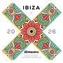 "IBIZA 2026. Déepalma. Colorvolles, mandalaartiges X-Muster mit floralen Elementen. Kompiliert von Yves Murasca & Rosario Galati."