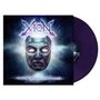 Text: "XION" und "WHEN STARS COLLIDE". Sci-Fi-Illustration eines metallischen, leuchtenden Gesichts im Weltraum. Vinyl-Platte.