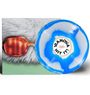 Text: "VIANOVA HIT IT!" Eine blau-weiße Vinyl-Schallplatte überdeckt ein Bild mit runder, roter Brille auf Fell.
