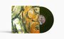 Text: DANCE GAVIN DANCE. 
Illustration eines Gesichts in groben Pinselstrichen, mit hellen Grün- und Brauntönen, und einer schwarzen Vinyl-Schallplatte.