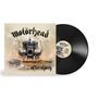 "Motörhead" und "Aftershock" stehen auf einem Schallplattencover, das ein bedrohliches Monster zeigt.