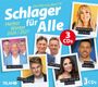 „Die Hits aus dem TV: Schlager für Alle, Herbst Winter 2026/2027, 3 CDs.” Fotos von Musikern wie Annemarie Eilfeld.