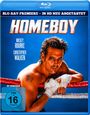 "HOMEBOY", Blu-ray-Premiere, Mickey Rourke, Christopher Walken. Ein Mann mit Boxbekleidung lehnt an Seilen. FSK 16.