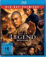 "JET LI THE LEGEND IRON TIGER, UNCUT, FSK ab 16 freigegeben." Zwei Personen in Kampfhaltung vor brennendem Gebäude.