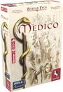 „Medico“, „Stefan Feld“, „Ralph Bruhn“, „Dennis Lohausen“. Illustration: mittelalterliche Figuren, goldene Schlange an einem Stab.