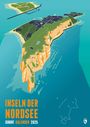 : Marmota: Inseln der Nordsee 2025 - Wandkalender - Inselkarten - Hochformat A3 29,7 x 42 cm, KAL