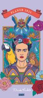 : Frida Kahlo 2025 - Planer mit variabler Spaltenzahl - Florales Design - Format 22 x 49,5 cm, KAL