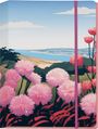 : Gärten von Cornwall Große Sammelmappe - Motiv Meerblick mit rosa Dahlien, Div.