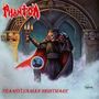 "Phantom" und "Transylvanian Nightmare" in fantastischer Schrift. Sensenmann-ähnliche Figur in nebligem gotischen Setting.