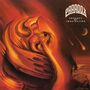 Text: "PARADOX PRODUCT OF IMAGINATION". Illustration: Abstrakte, feurige Formen mit fallenden Meteoren und einem entfernten Planeten.