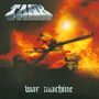 Oben steht "TANK", unten "war machine". Ein Panzer in einer feurigen, dramatischen Kulisse dominiert die Szene.