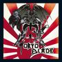 „Tokyo Blade“ in stilisierter Schrift, drüber ein Gargoyle mit Flügeln vor rot-weißen Strahlen.