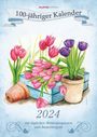 : 100-jähriger Kalender 2024 - Bildkalender A3 (29,7x42 cm) - mit Feiertagen (DE/AT/CH) und Platz für Notizen - inkl. Bauernregeln - Wandkalender, KAL