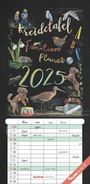 : Kreidetafel Familienplaner 2025 - Familienkalender 22x45 cm - 5 Spalten - Kalender mit Ferienterminen und vielen Zusatzinformationen - Wandkalender, KAL