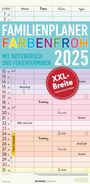 : Familienplaner Farbenfroh 2025 mit 4 Spalten - Familien-Timer 22x45 cm - Offset-Papier - mit Ferienterminen - Wand-Planer - Familienkalender - Alpha Edition, KAL