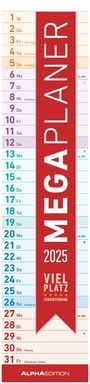 : Megaplaner 2025 - Streifen-Kalender 15x64 cm - mit Ferienterminen - viel Platz für Notizen - Wandplaner - Küchenkalender - Alpha Edition, KAL