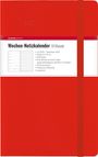 : Wochen Notizkalender 18 Monate groß Red 2025 - Taschen-Kalender 13x21 cm - mit Verschlussband & Falttasche - Juli 2024 bis Dez 2025 - Weekly - 128 Seiten, Buch