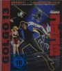 „GOLGO 13“ links vertikal auf rotem Streifen, dynamische Comic-Szene mit Helikoptern und Figuren in Action-Pose.