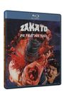 "ZAKATO DIE FAUST DES TODES" in großer Schrift. Darunter ist eine stilisierte Illustration eines gewaltsamen Faustschlags.