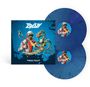 "EDGUY" und "Space Police: Defenders of the Crown" auf einem Cover mit futuristischer Figur und außerirdischem Wesen.