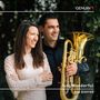 Oben rechts steht "GENUIN". Unten: "Just Wonderful Duo GIOVIVO". Eine Frau und ein Mann mit einem goldenen Instrument.