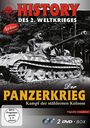 Text: "History des 2. Weltkrieges. Der Panzerkrieg: Kampf der stählernen Kolosse. 2 DVD Box." Schwarz-Weiß-Panzerbild.
