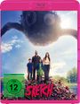 Text: "SKETCH", "Wendecover", "FSK ab 12 freigegeben". Eine Familie steht auf Buntstiften unter einem großen Monster mit Augen.