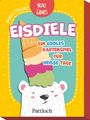"Mini Games: Eisdiele. Ein cooles Kartenspiel für heiße Tage." Illustration: Bär mit Eistüte auf dem Kopf.