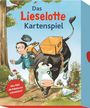 „Das Lieselotte Kartenspiel“. „Wer füllt die Pakete am schnellsten?“ Illustration: Mann und Kuh mit Paketen auf dem Rücken.