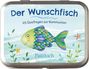 "Der Wunschfisch, 25 Quizfragen zur Kommunion, Pattloch." Illustration eines bunten Fisches und Pflanzen im Wasser.