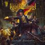 "Lucid Dreaming" oben, "Upon the Barricades" unten. Illustration eines revolutionären Kampfes mit bewaffneten Männern.