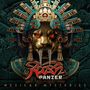 „Rush Panzer: Mexican Mysteries“. Aztekische Statue mit Jaguarkopf, roten Augen und monumentaler Krone.