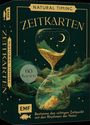 "ZEITKARTEN", "NATURAL TIMING", "60 Karten", "EMF". Illustration: Sanduhr, Mond, Landschaften.