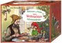 "Pettersson und Findus feiern Weihnachten Adventskalender." Illustration mit Pettersson und Findus beim Plätzchenbacken.