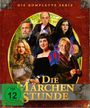 Text: "Die komplette Serie" und "Die Märchenstunde". Mehrere Personen in fantasievoller Kleidung, darunter eine Schneewittchen-ähnliche Figur. FSK 12.