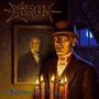 Oben steht "Xiron", unten "A Matter Of Gray". Ein Mann mit Zylinder vor einem Bild, darauf ein Gesicht eines verwesten Mannes.