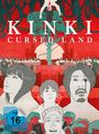 „KINKI CURSED LAND“; Illustration in Rot, Charaktere blicken auf, bedrohliche Atmosphäre, FSK 16 Symbol.