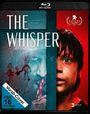 "The Whisper" steht groß auf der linken Seite. Ein Kindergesicht zeigt Furcht, daneben steht "Vorab-Cover".
