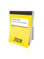 Kalender mit gelbem Blatt zeigt "2028"; oben "Tag für Tag Weltliteratur zum Abreißen", darunter "Reclam".