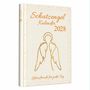 „Schutzengel Kalender 2028. Lebensfreude für jeden Tag.“ Illustration eines Engels mit Flügeln.