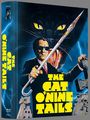 Text: "THE CAT O'NINE TAILS". Illustration: Mann mit Stock und schwarzem Panther im Hintergrund.