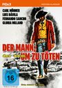 Titel: "Der Mann, der kam, um zu töten". Western-Klassiker. Illustration eines Mannes in rotem Mantel und Cowboy-Hut.