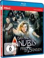 Text: "DAS HAUS ANUBIS PFAD DER 7 SÜNDEN", "PIDAX", "FSK ab 0 freigegeben". Vorne eine Frau, andere Figuren im Hintergrund.