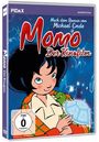 Nach dem Roman von Michael Ende: Momo Der Kinofilm. Illustration eines Mädchens mit schwarzem Haar und buntem Mantel.