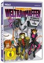 DVD-Cover: "Captain Simian & die Weltraumaffen". Illustration mit animierten Affen in Raumanzügen, FSK 6.